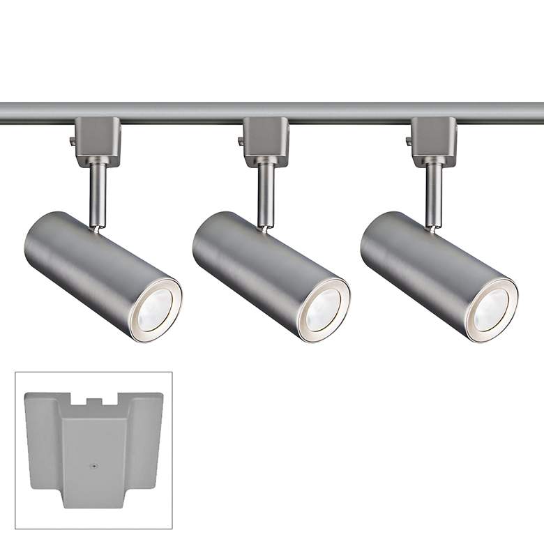 Image 1 3-Light Nickel LED Track Kit with Floating Canopy