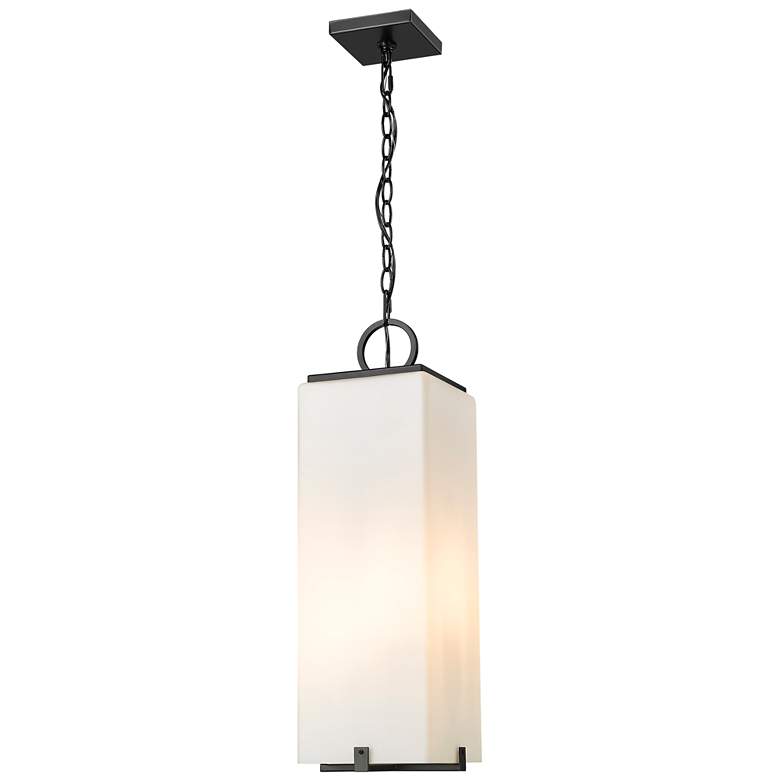 Image 1 3 Light Outdoor Chain Mount Ceiling Fixture in Black finish