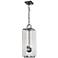 3 Light Outdoor Chain Mount Ceiling Fixture in Black finish