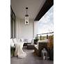 3_3 Light Outdoor Chain Mount Ceiling Fixture in Black finish more views