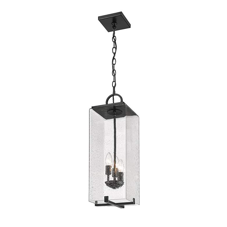 Image 5 3 Light Outdoor Chain Mount Ceiling Fixture in Black finish more views