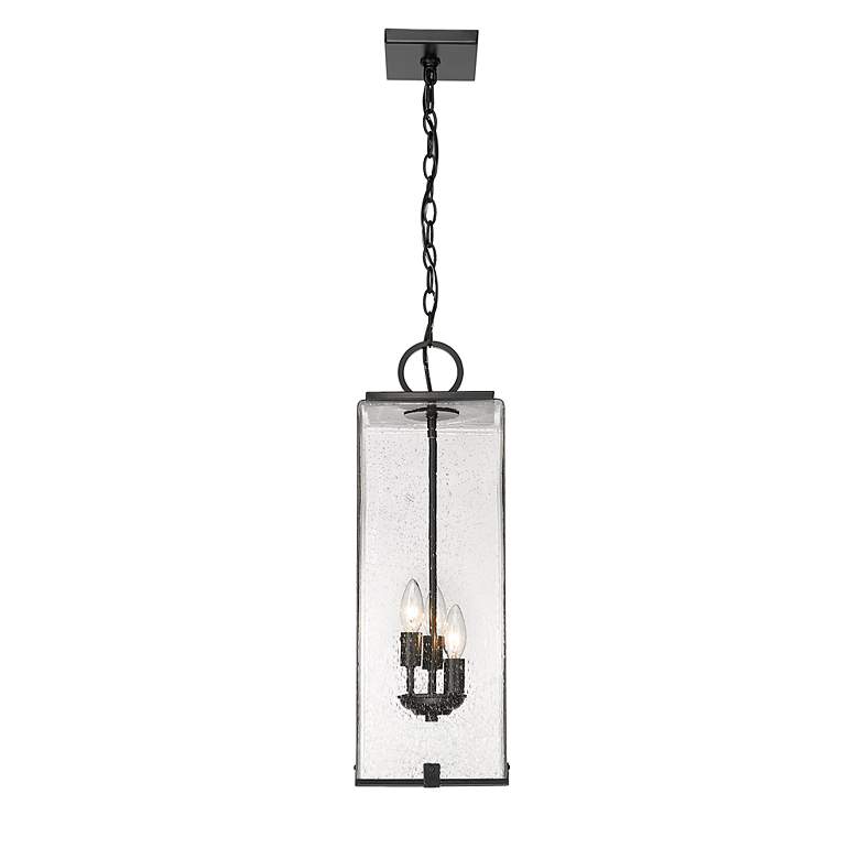 Image 6 3 Light Outdoor Chain Mount Ceiling Fixture in Black finish more views