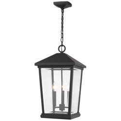 3 Light Outdoor Chain Mount Ceiling Fixture in Oil Rubbed Bronze finish