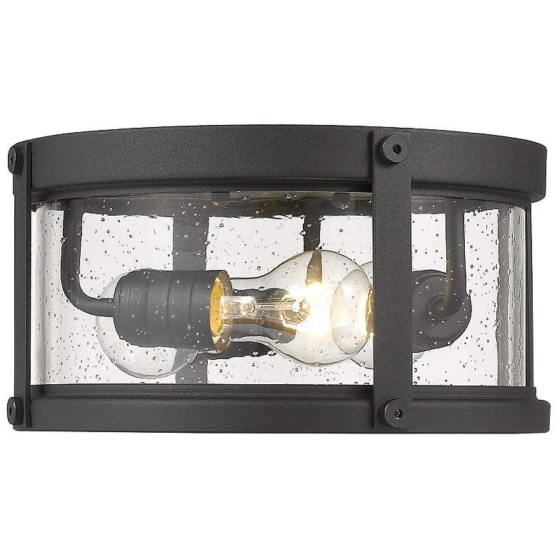 Image 1 3 Light Outdoor Flush Ceiling Mount Fixture in Black Finish
