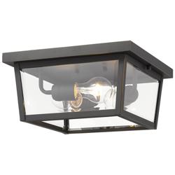 3 Light Outdoor Flush Ceiling Mount Fixture in Oil Rubbed Bronze Finish