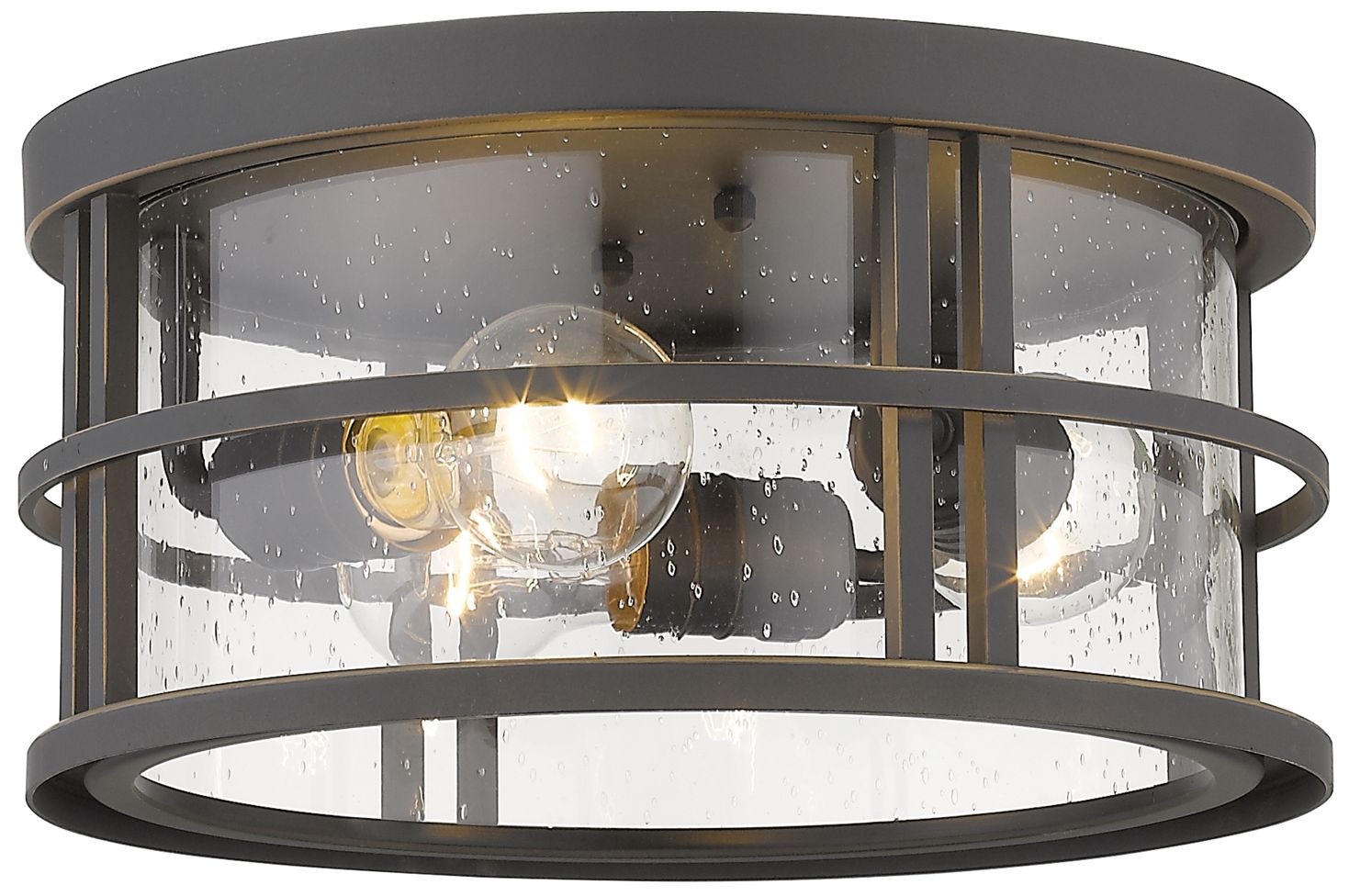 3 Light Outdoor Flush Ceiling Mount Fixture in Oil Rubbed Bronze Finish