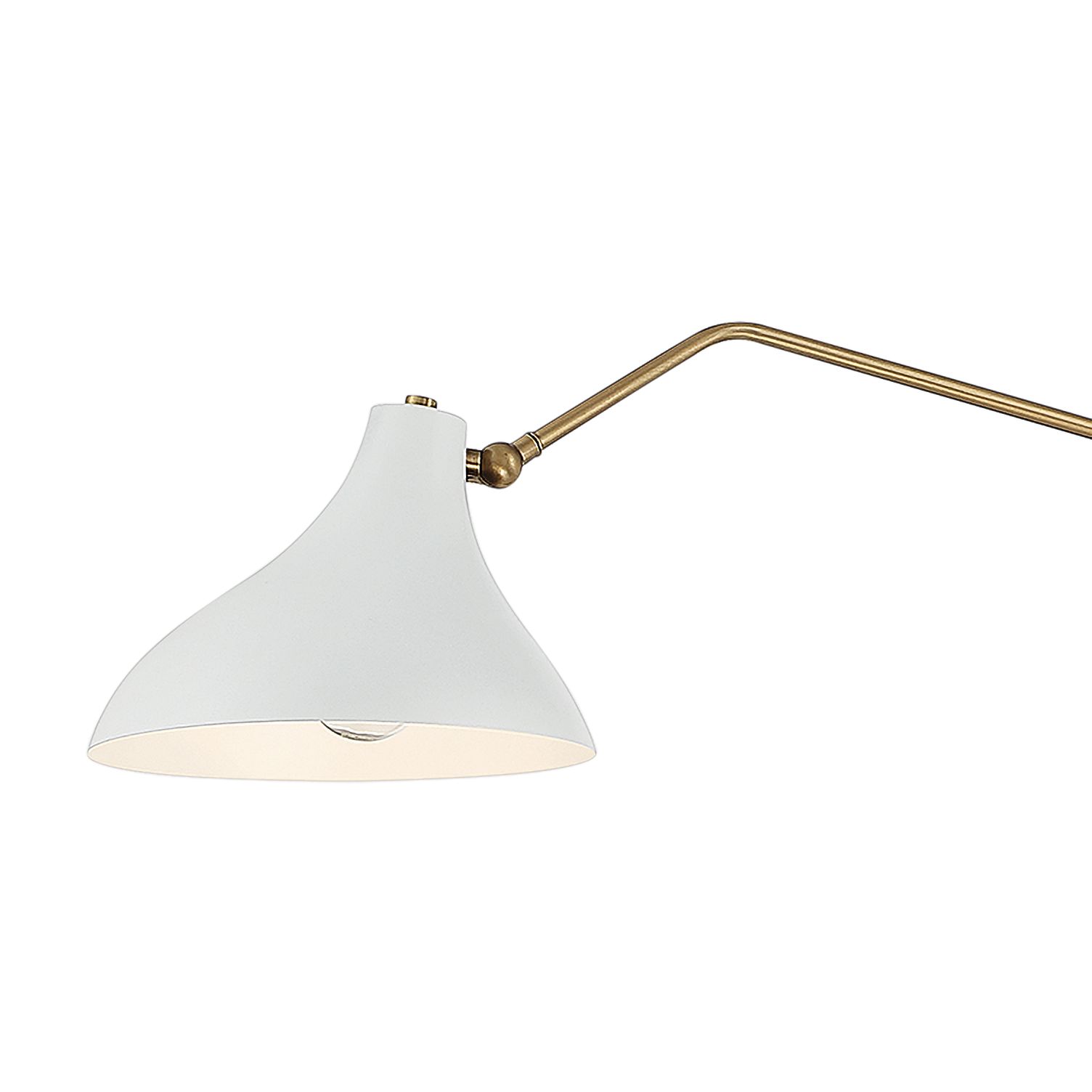 Image 2 3-Light Pendant in White with Natural Brass more views