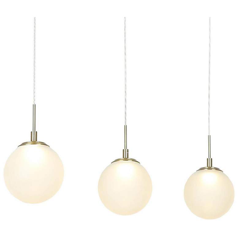 Image 1 3-Light Plating Brass Ball LED Island Lamps with Frosted Glass