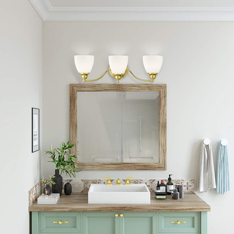 Image 7 3 Light Polished Brass Bath Vanity more views