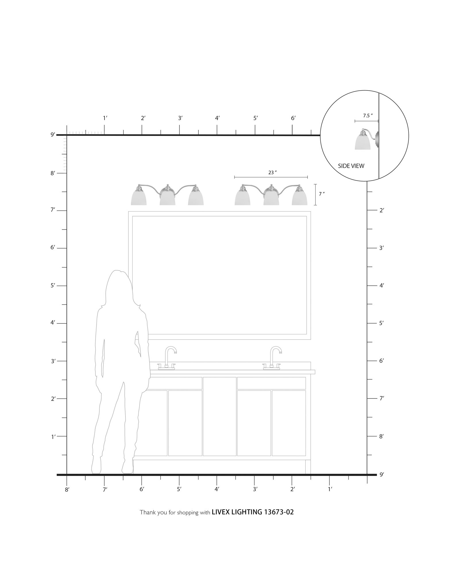 3 Light Polished Brass Bath Vanity