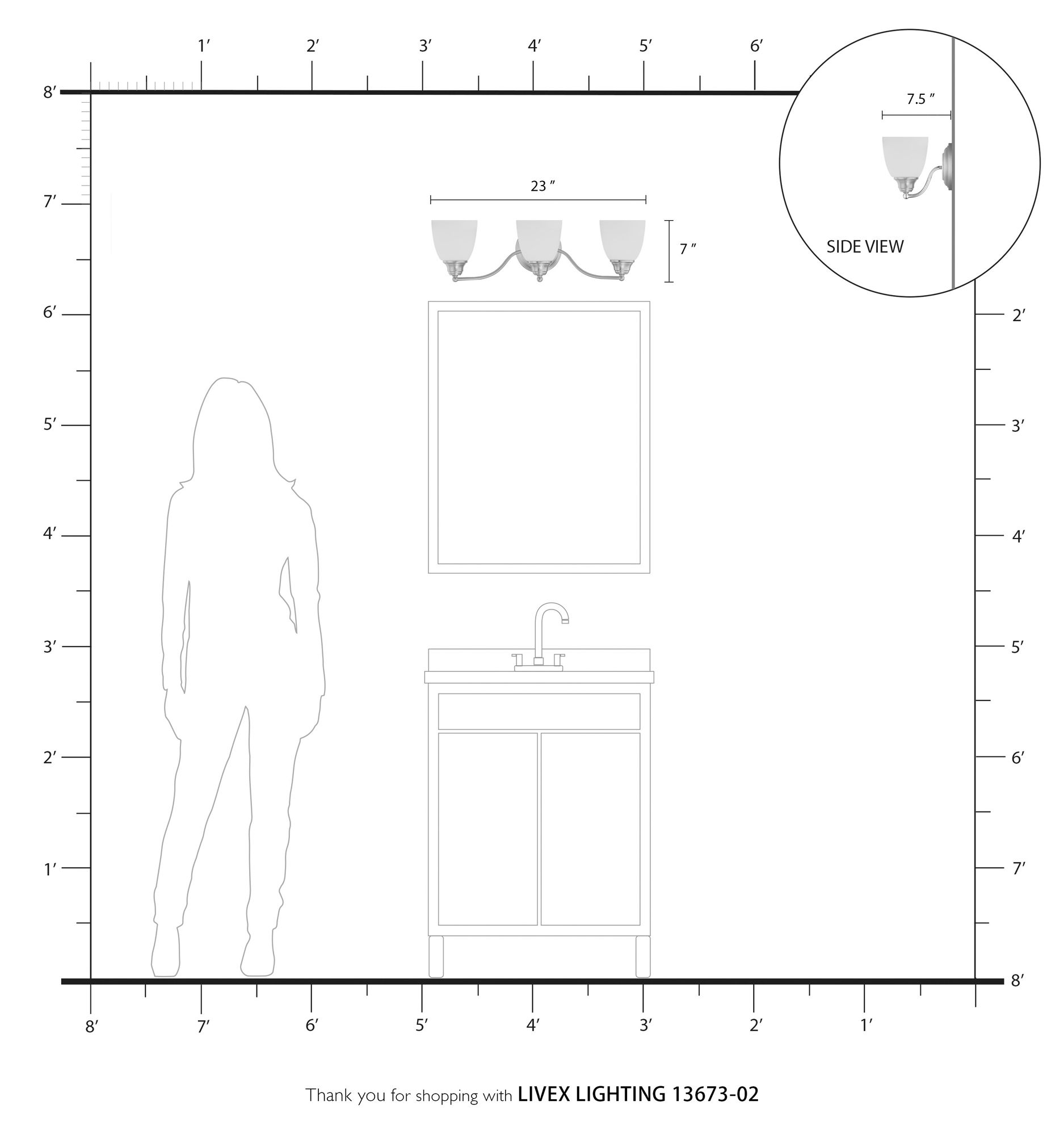 3 Light Polished Brass Bath Vanity