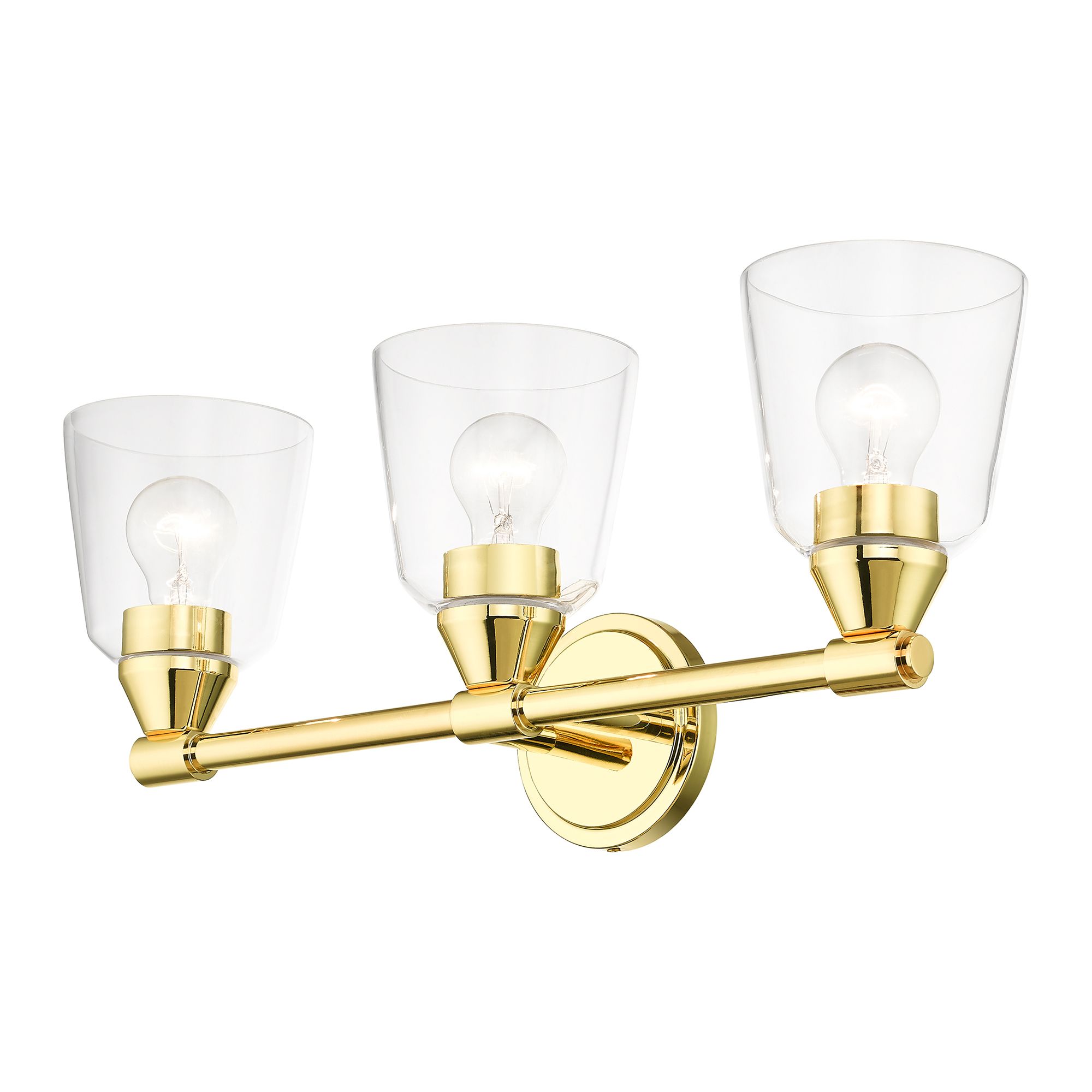 3 Light Polished Brass Vanity Sconce