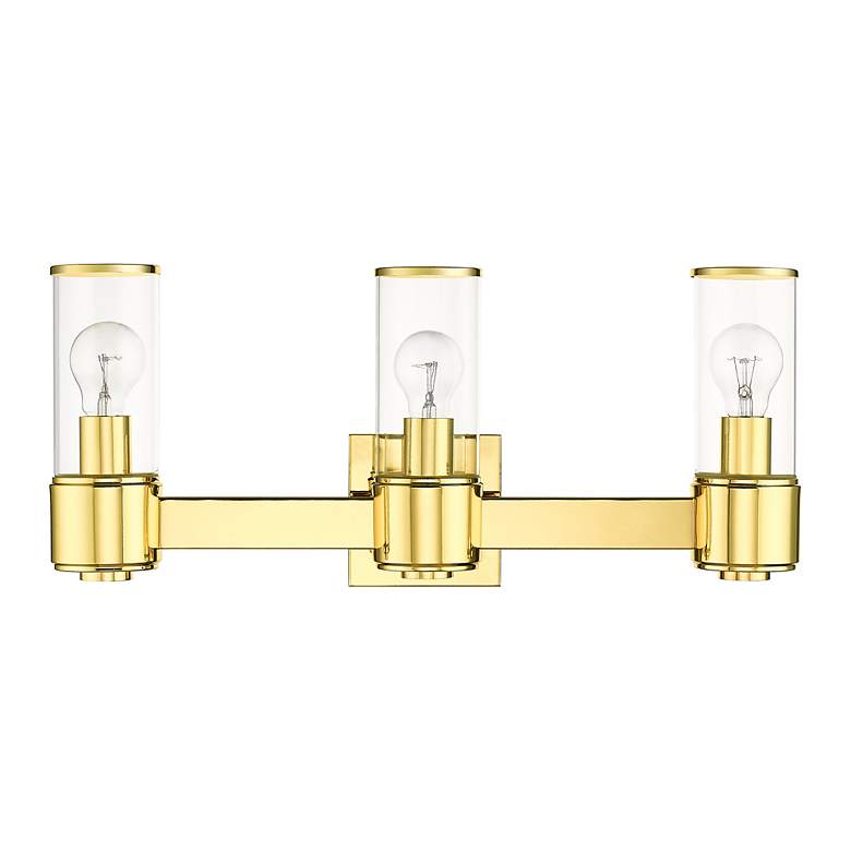 3 Light Polished Brass Vanity Sconce - #3369F | Lamps Plus