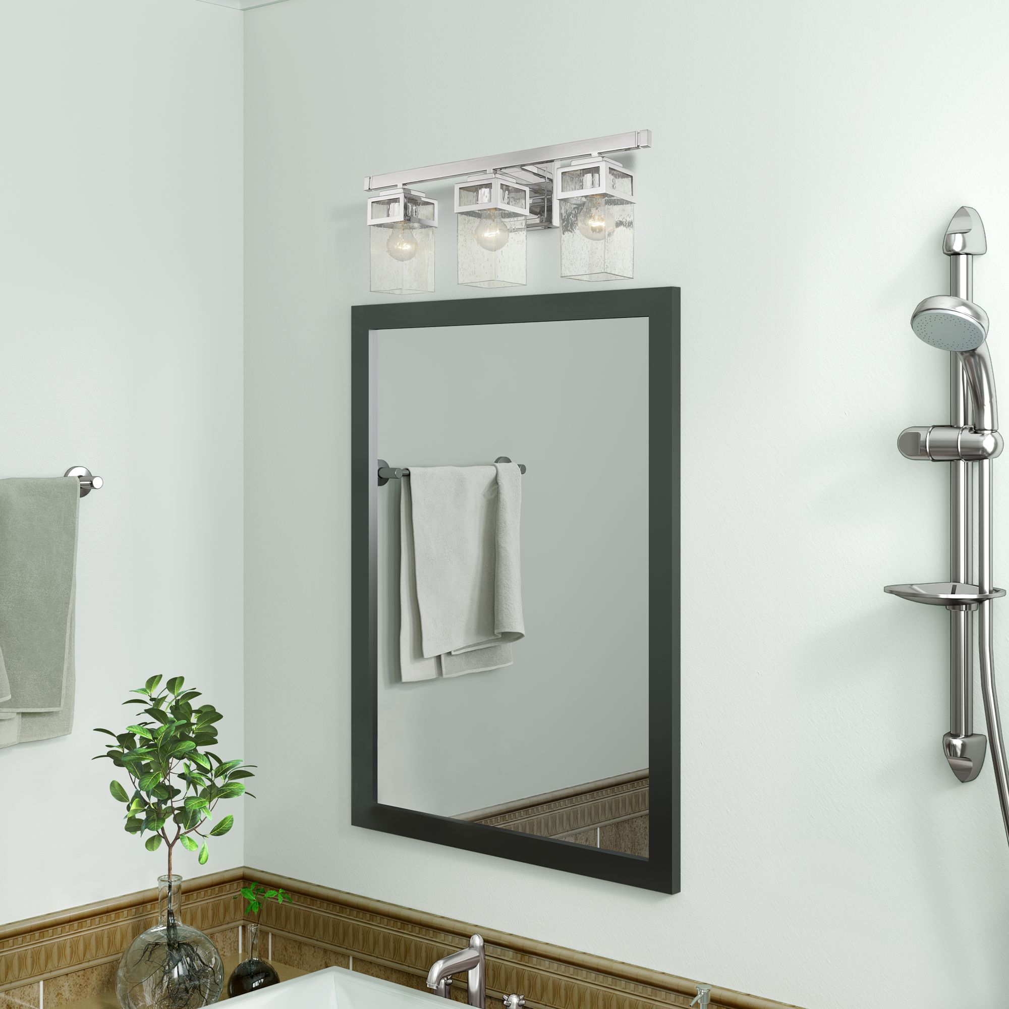 3 Light Polished Chrome Bath Vanity