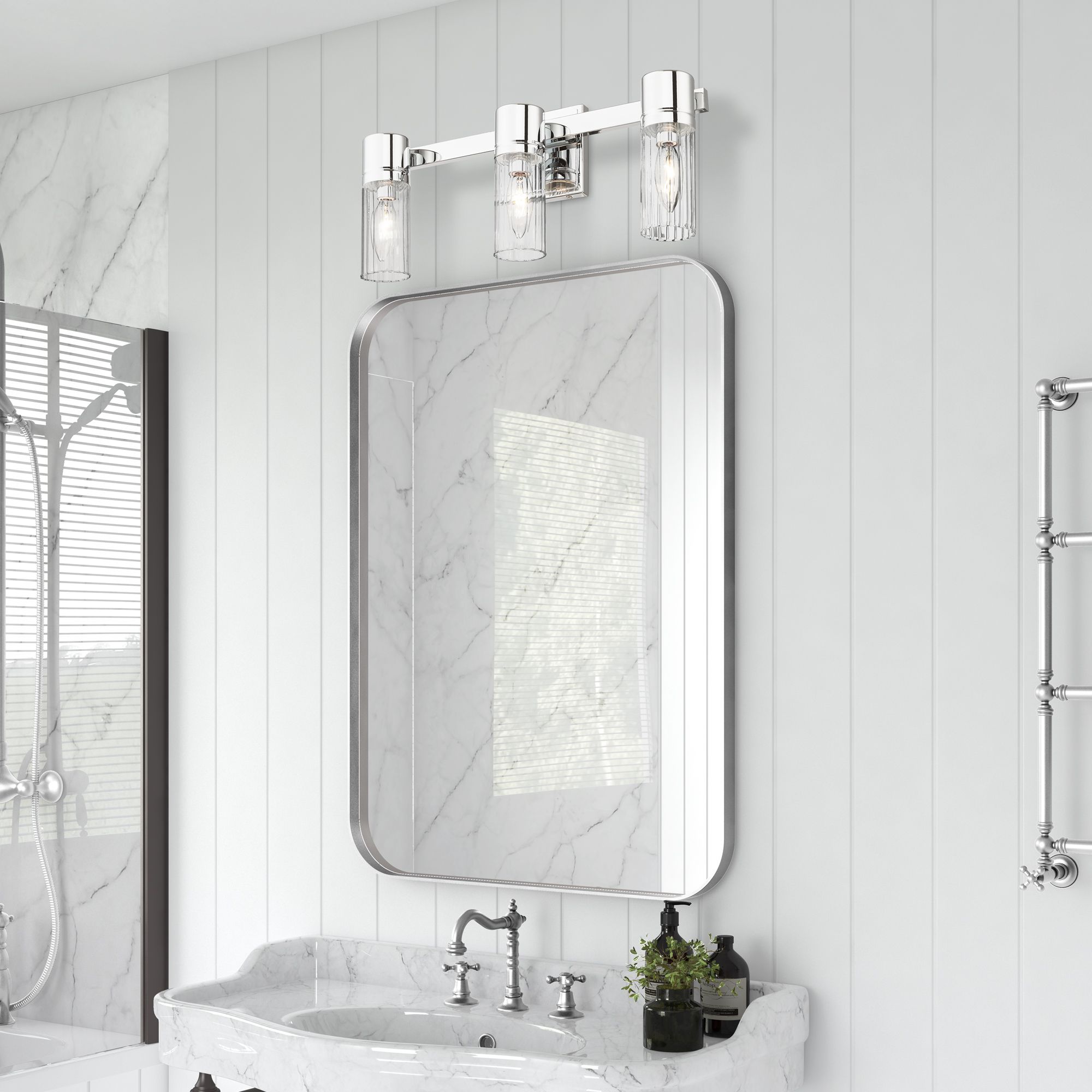 3 Light Polished Chrome Bath Vanity