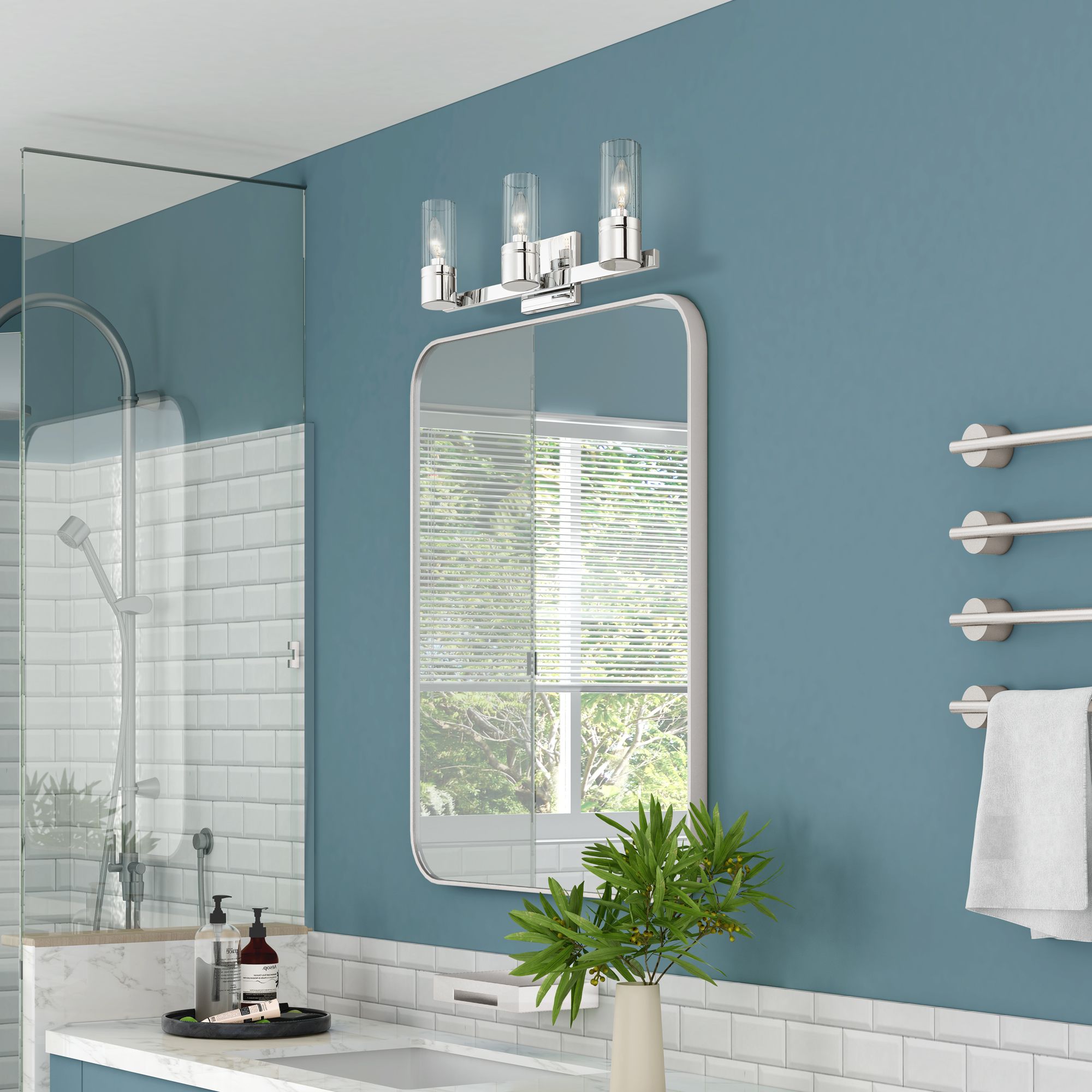 3 Light Polished Chrome Bath Vanity