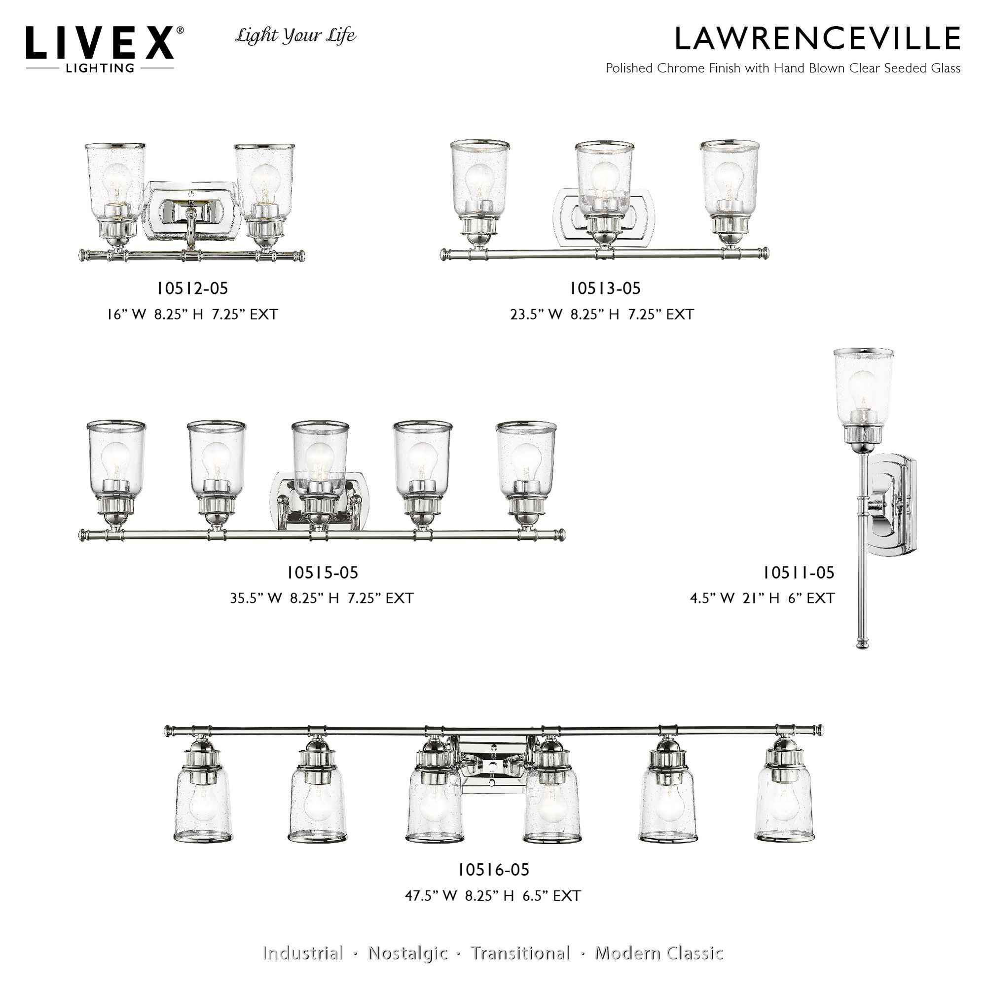 3 Light Polished Chrome Bath Vanity