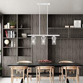 Image5 of 3 Light Polished Chrome Linear Chandelier more views