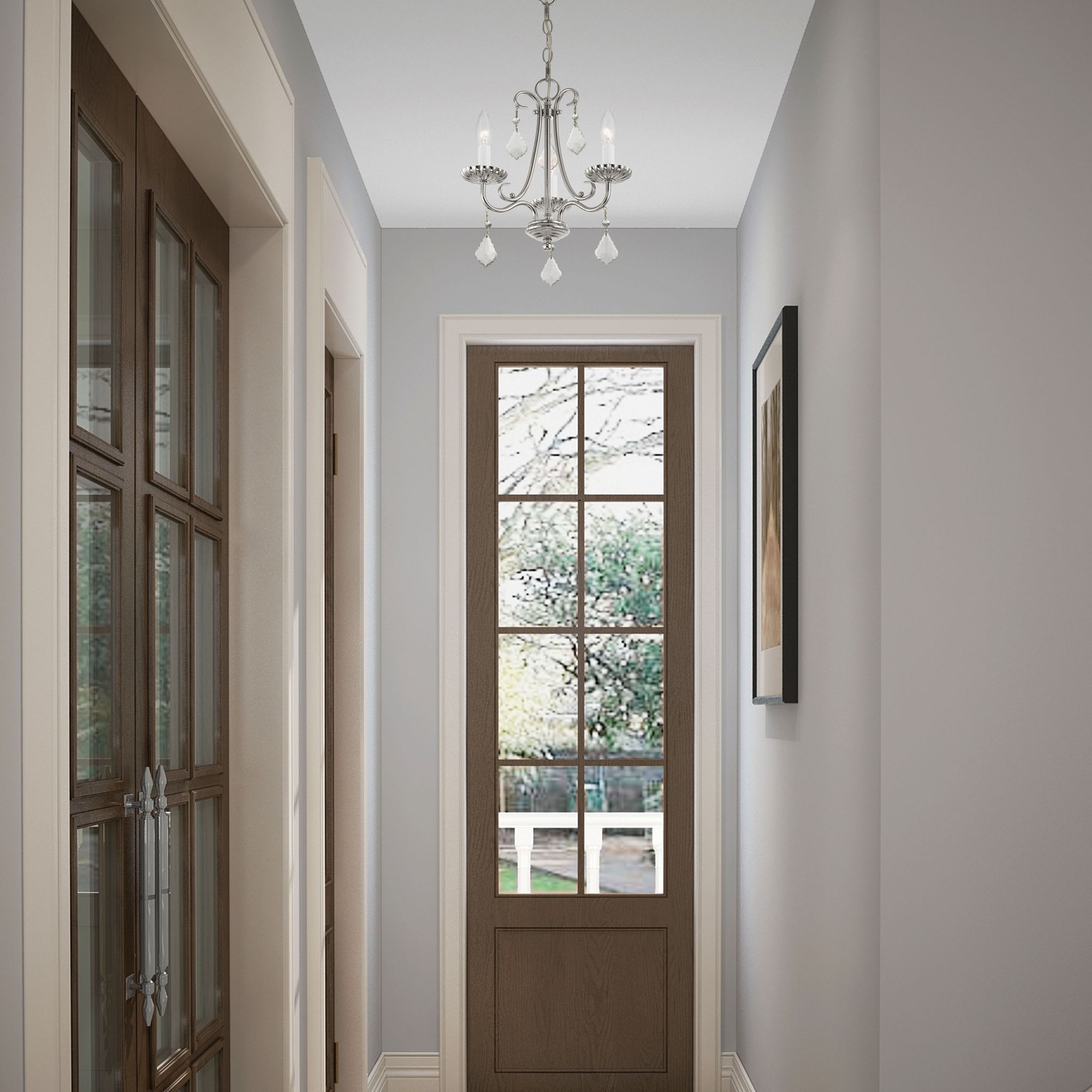 3 Light Polished Chrome Mini Chandelier