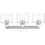2_3 Light Polished Chrome Vanity Sconce with Mouth Blown Clear Glass