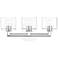 3 Light Polished Chrome Vanity Sconce with Mouth Blown Clear Glass