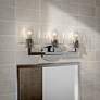 1_3 Light Polished Chrome Vanity Sconce with Mouth Blown Clear Glass