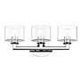 3_3 Light Polished Chrome Vanity Sconce with Mouth Blown Clear Glass more views