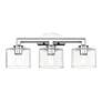 4_3 Light Polished Chrome Vanity Sconce with Mouth Blown Clear Glass more views