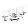 5_3 Light Polished Chrome Vanity Sconce with Mouth Blown Clear Glass more views