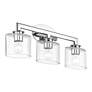 6_3 Light Polished Chrome Vanity Sconce with Mouth Blown Clear Glass more views
