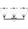 3 Light Polished Chrome Vanity Sconce with Mouth Blown Clear Glass