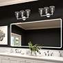 3 Light Polished Chrome Vanity Sconce with Mouth Blown Clear Glass