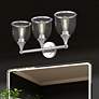 3 Light Polished Chrome Vanity Sconce with Mouth Blown Clear Glass