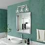 3 Light Polished Chrome Vanity Sconce with Mouth Blown Clear Glass