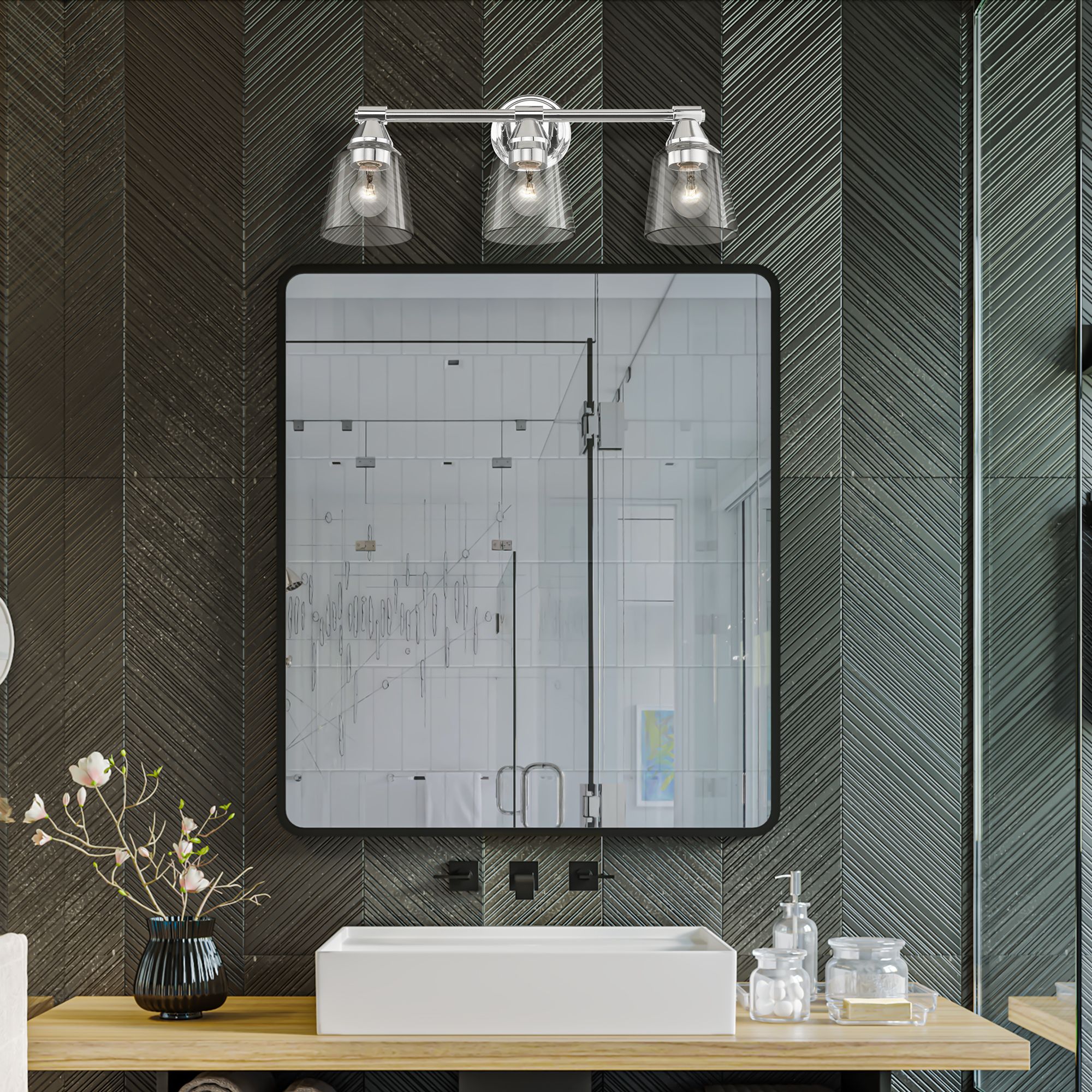 3 Light Polished Chrome Vanity Sconce