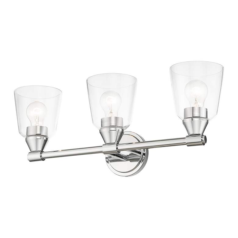 Image 6 3 Light Polished Chrome Vanity Sconce more views