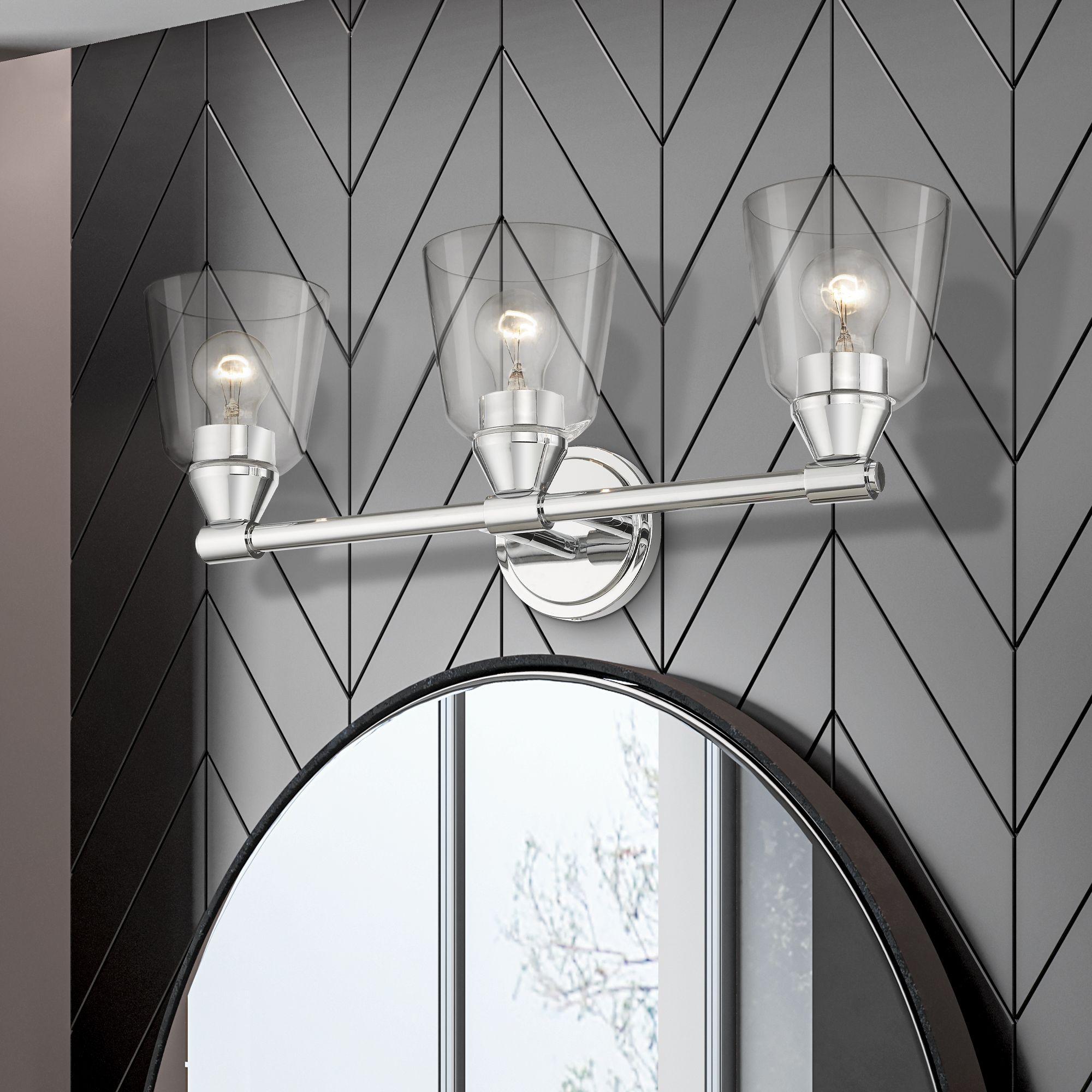 3 Light Polished Chrome Vanity Sconce