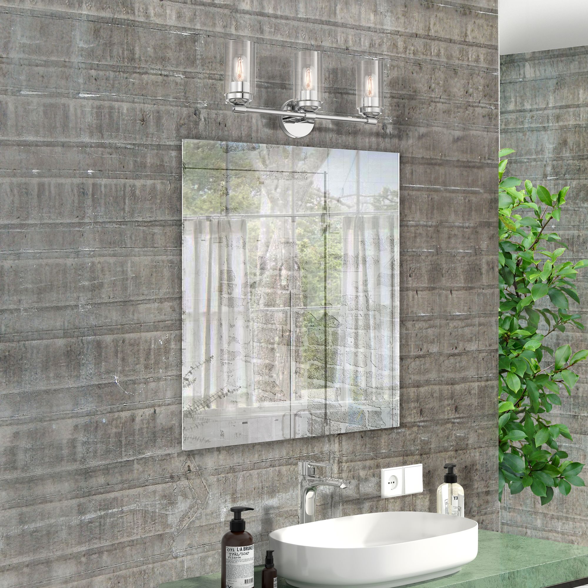 3 Light Polished Chrome Vanity Sconce