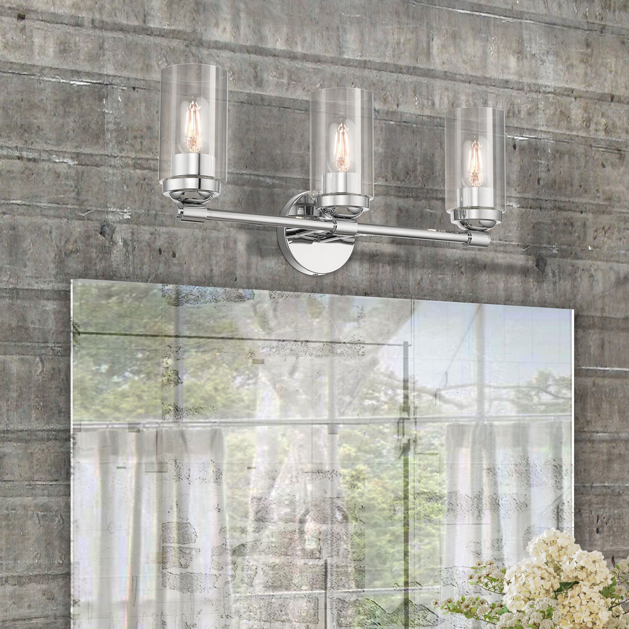 3 Light Polished Chrome Vanity Sconce