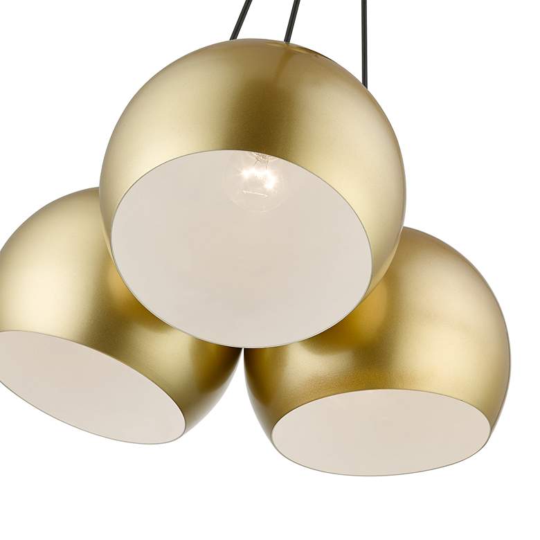 Image 7 3 Light Polished Gold Globe Pendant more views