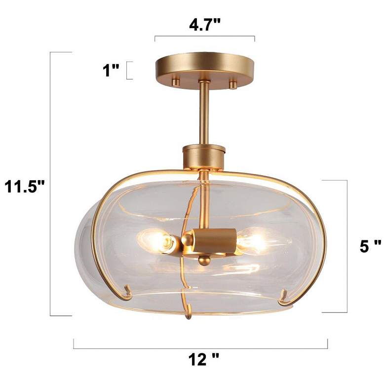 Image 2 3-Light Satin Gold Ceiling Lamp with Clear Glass more views