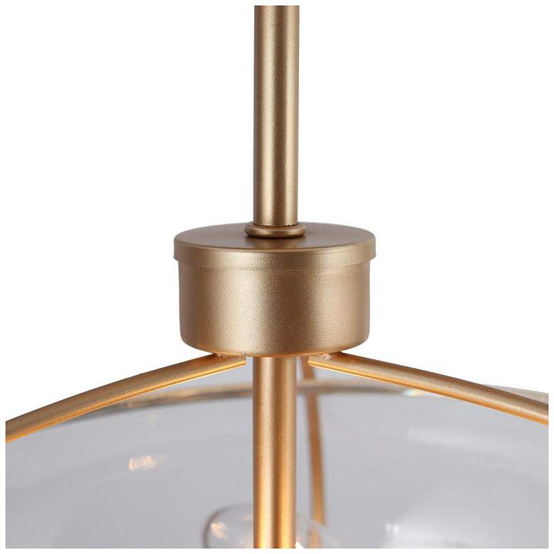 Image 3 3-Light Satin Gold Ceiling Lamp with Clear Glass more views