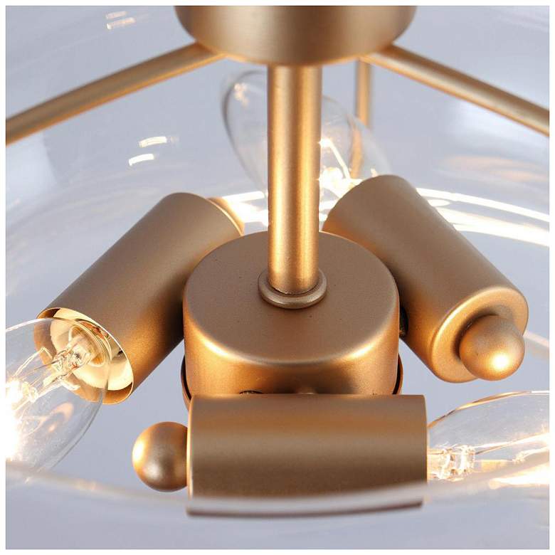 Image 4 3-Light Satin Gold Ceiling Lamp with Clear Glass more views