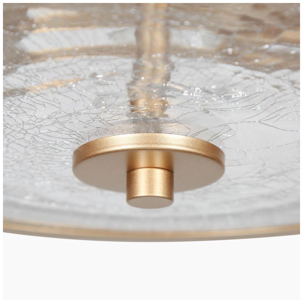 Image 3 3-Light Satin Gold Ceiling Lamp with Crackle Glass more views