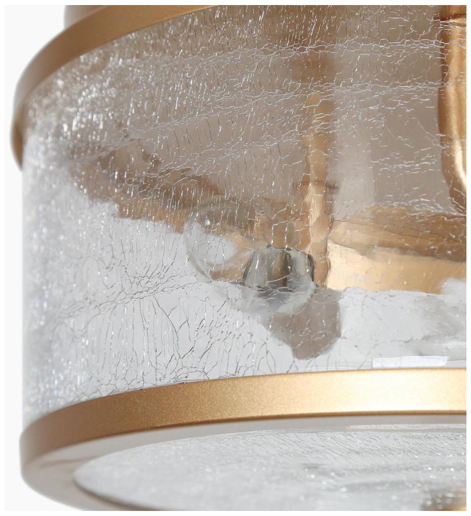 Image 4 3-Light Satin Gold Ceiling Lamp with Crackle Glass more views