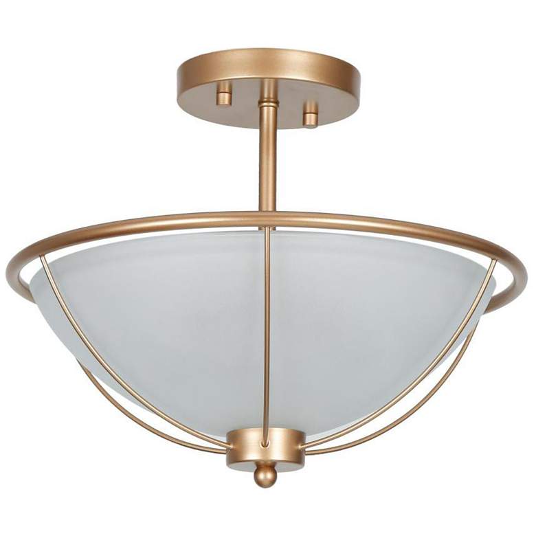 Image 1 3-Light Satin Gold Ceiling Lamp with Frosted Glass