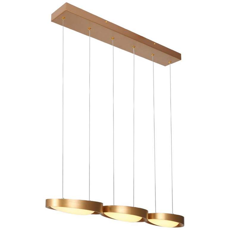 Image 1 3-Light Satin Gold LED Island Lamp