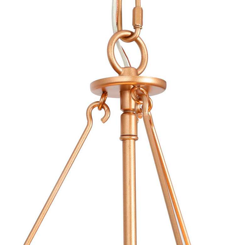 Image 3 3-Light Satin Gold Pot Chandeliers with Frosted Glass more views