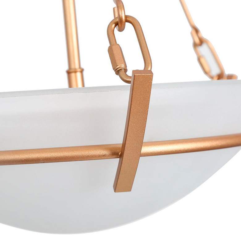 Image 4 3-Light Satin Gold Pot Chandeliers with Frosted Glass more views