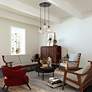 3_3 Light Shiny Black Pendant Chandelier with Chrome Finish Accents more views